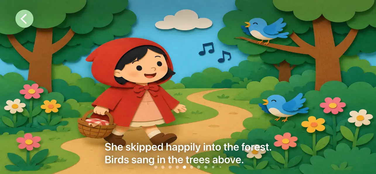 Little Red Riding Hood receives a basket of treats from her mother